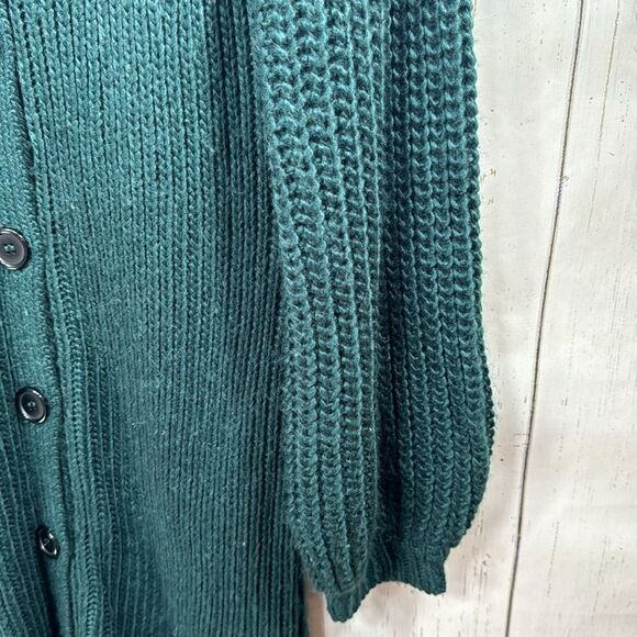 ELOQUII Dark Green Ribbed Button Front Sweater Dress Cozy Chic Minimalist Soft - Picture 10 of 16